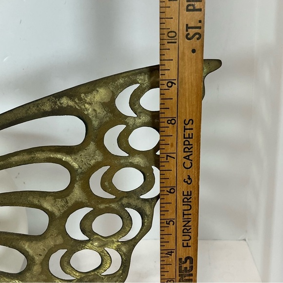 Vintage Solid Brass 22” MCM Butterfly Wall Hanging Decor - Picture 9 of 10